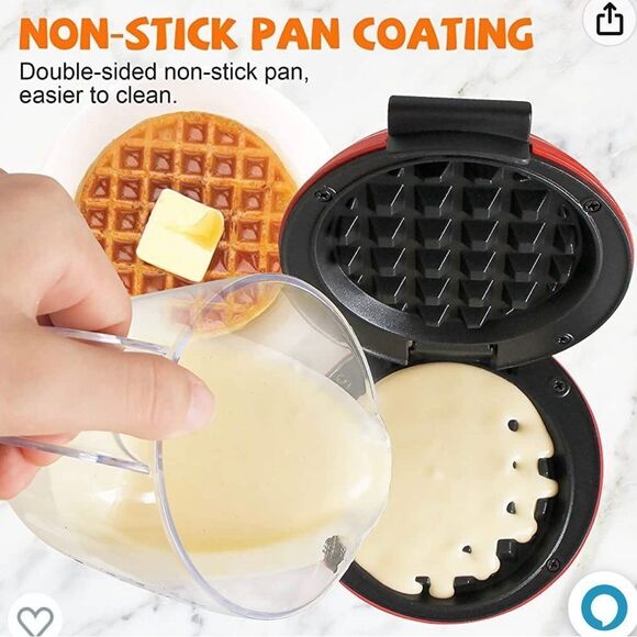 Crownful NWT 4" Mini Waffle Maker Machine - Picture 4 of 5